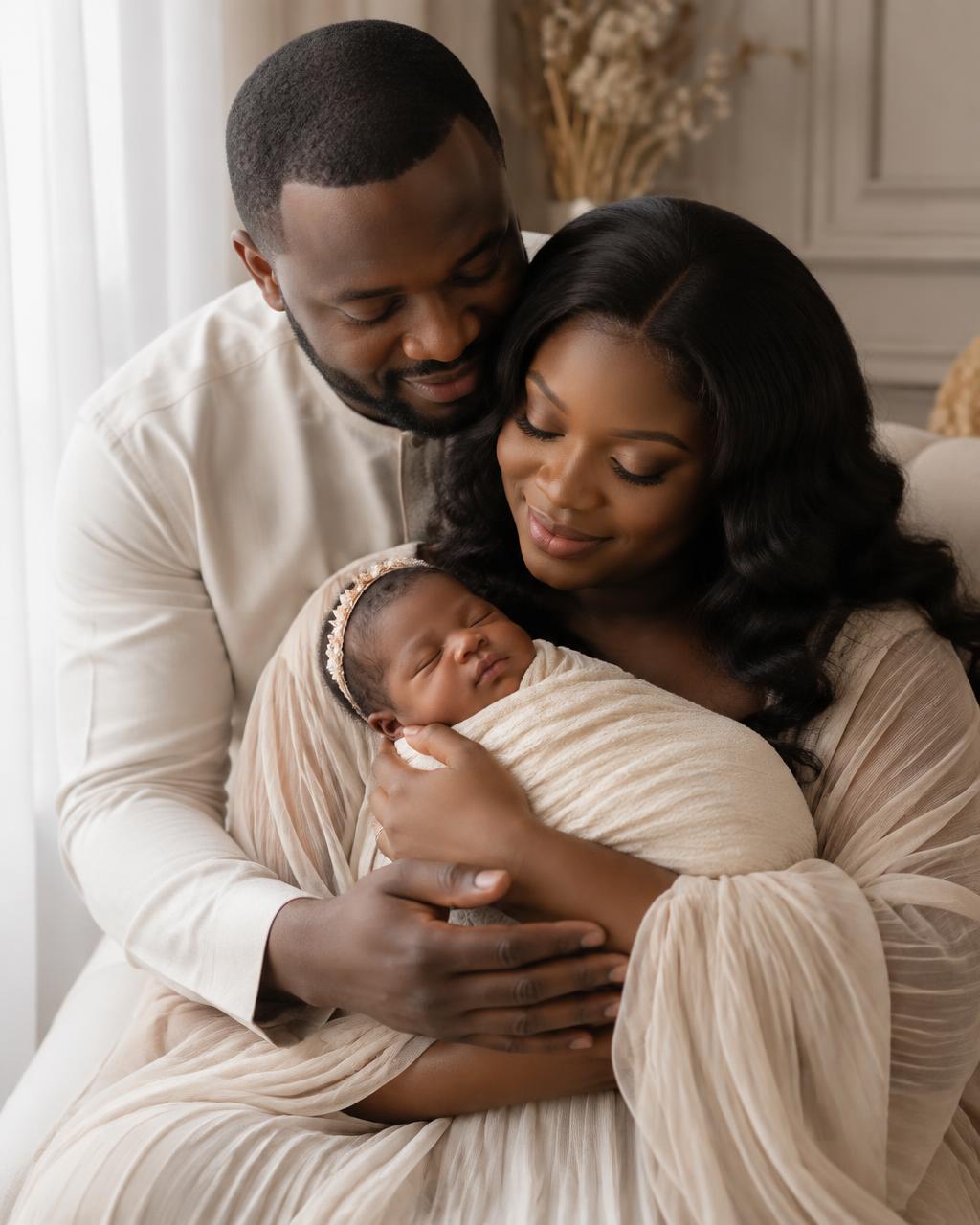 Parents holding their newborn baby